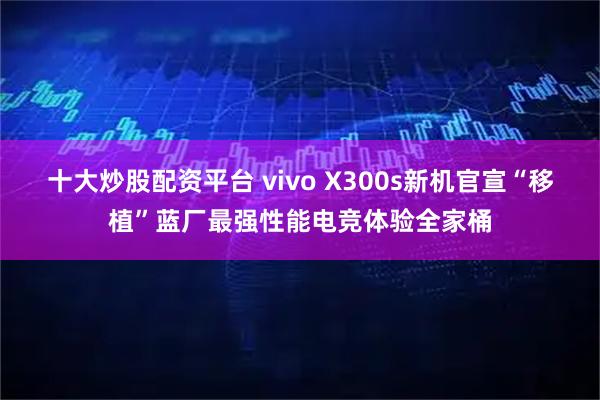 十大炒股配资平台 vivo X300s新机官宣“移植”蓝厂最强性能电竞体验全家桶